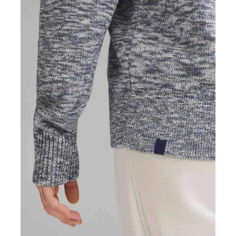 Lululemon Boxy Cotton-Blend Sweater Fisherman Knit‎ in Blue Gray Size Small - Picture 12 of 13